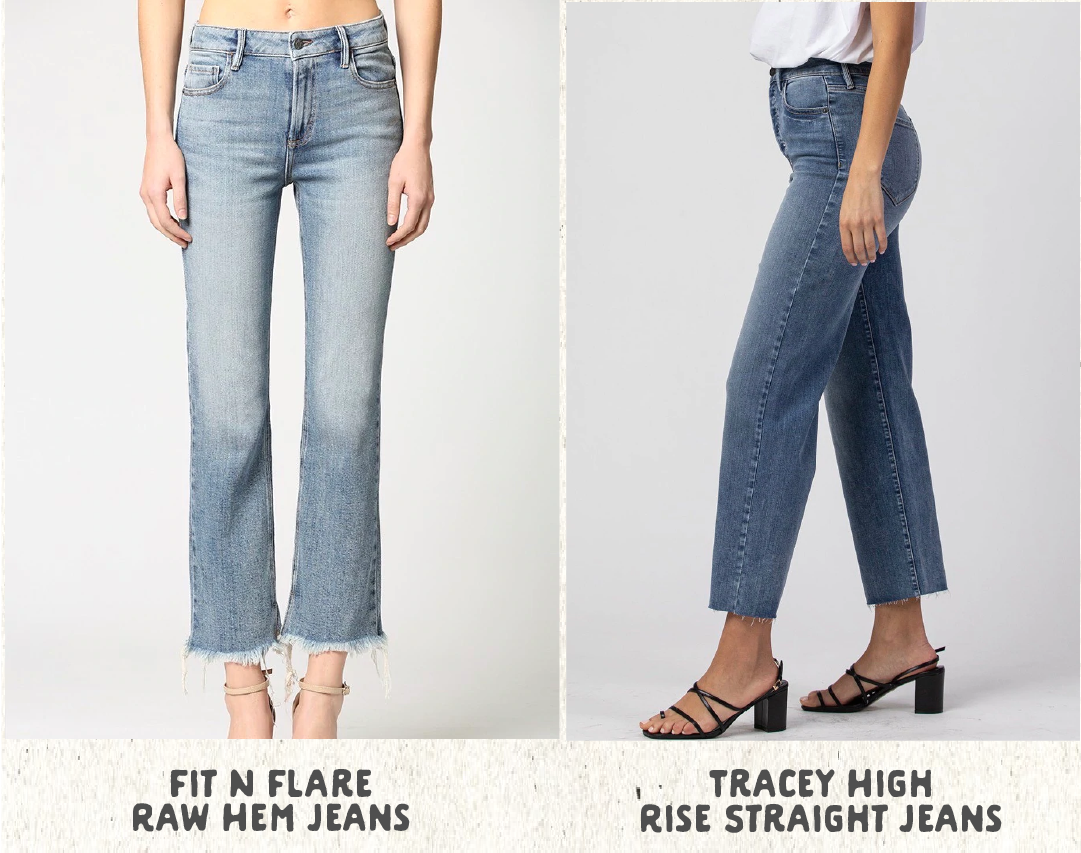  LT FIT N FLARE .. TRACEY HIGH RAW HEM JEANS RISE STRAIGHT JEANS 